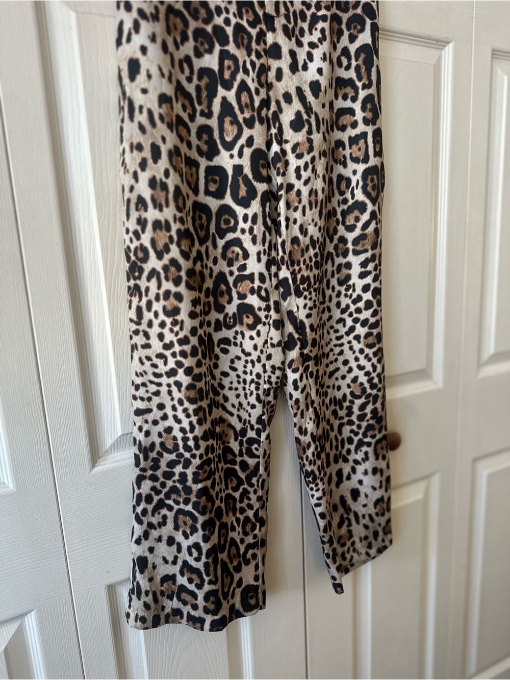 Zara Leopard Print Wide-Leg Loose Fit Pants in Brown Black Effortless Chic Sz Sm - Picture 8 of 11